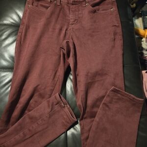 Burgundy Pants With Front and Back Pockets